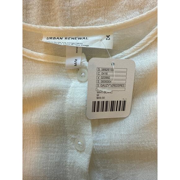 Urban Outfitters Urban Renewal White Gauzy Tiered Cotton Dress M NWT - Picture 6 of 7